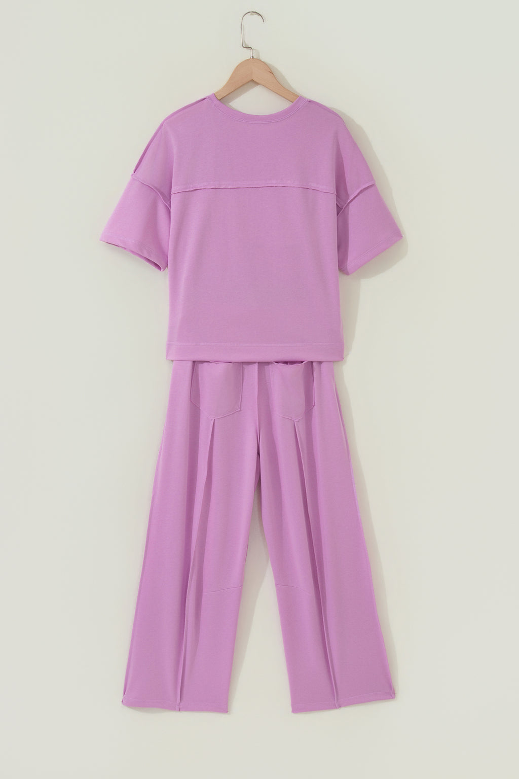 Red Drop Shoulder Tee & Barrel Pants Set | Agape Beauty
