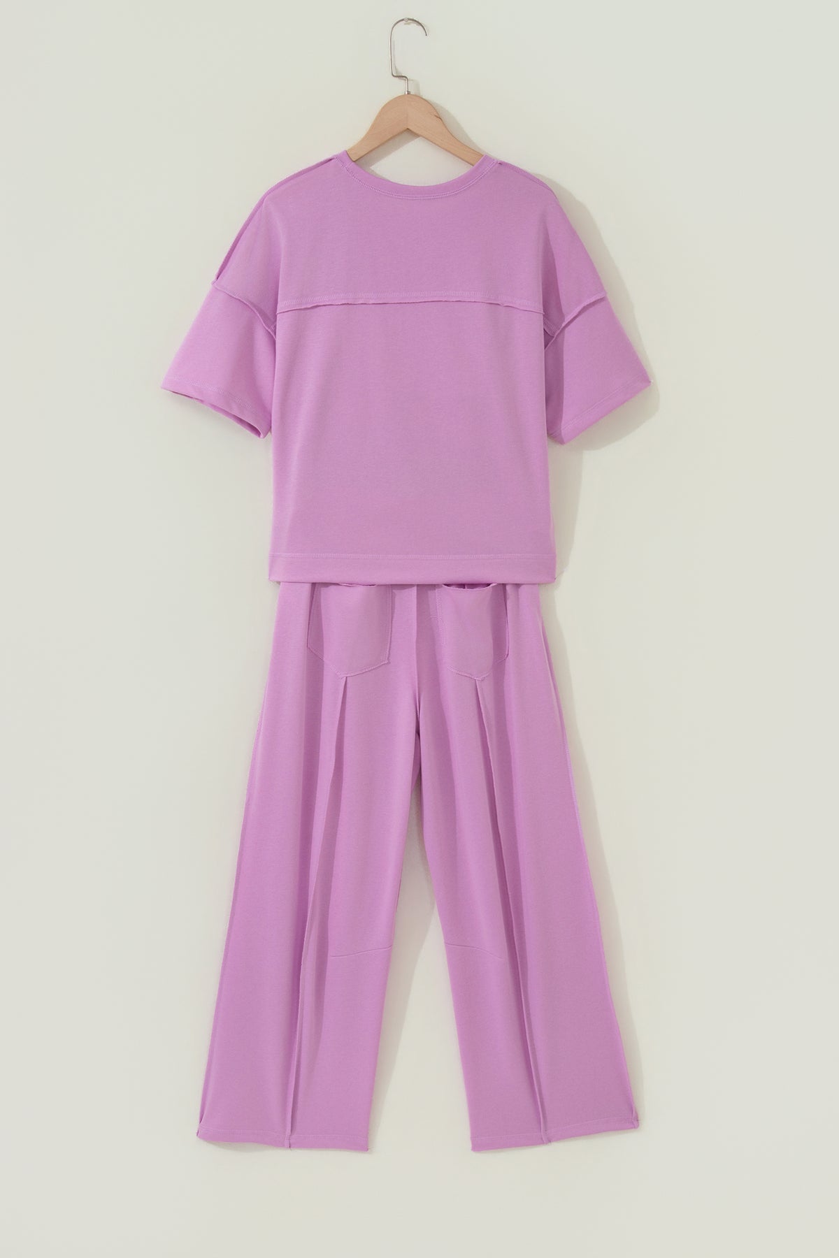 Red Drop Shoulder Tee & Barrel Pants Set | Agape Beauty