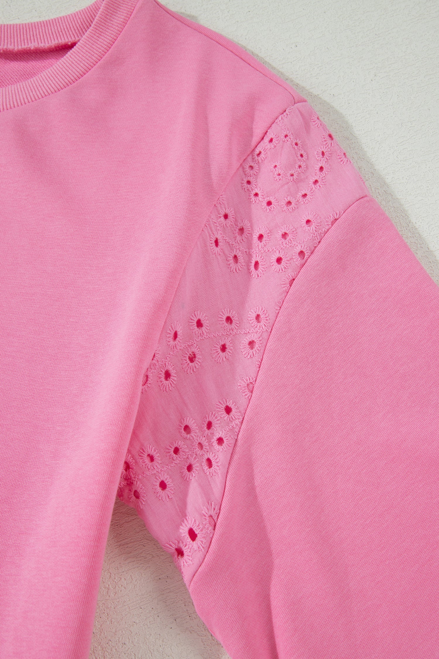 Sachet Pink Lace Patchwork Two-Piece Pant Set